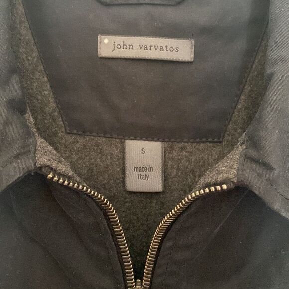 JOHN VARVATOS Men’s Black Cotton/ Polyurethane 100% Wool Lined Jacket Size S - Picture 2 of 9